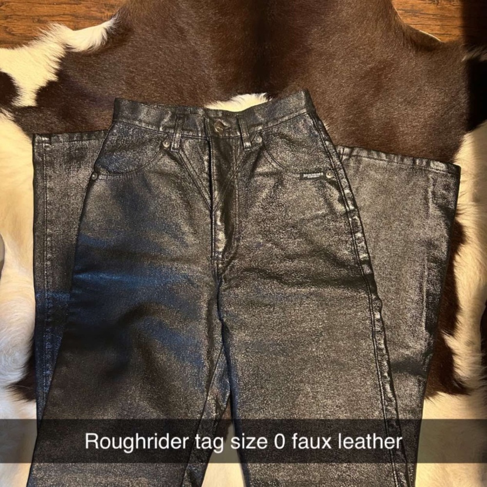 Silver Faux Leather Pants